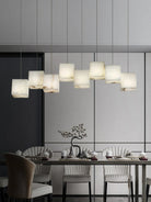 Alabaster Cubic Linear Chandelier - 8 Lights: 37.8" LBlushlighting