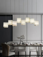 Alabaster Cubic Linear Chandelier-Chandelier-8 Lights: 37.8" L-Blushlighting