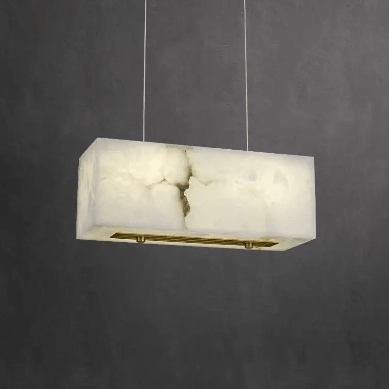 Alabaster Cuboid Dining Room Chandelier - Blushlighting