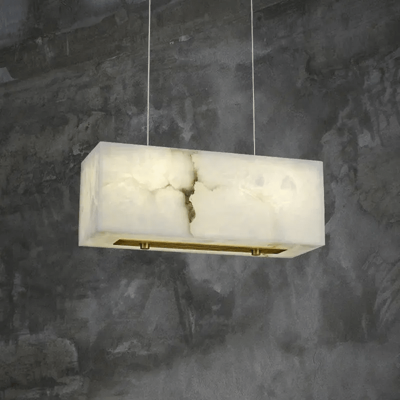 Alabaster Cuboid Dining Room Chandelier - Blushlighting