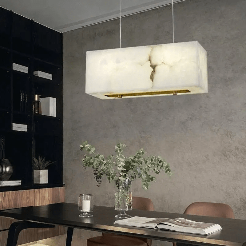Alabaster Cuboid Dining Room Chandelier - Blushlighting