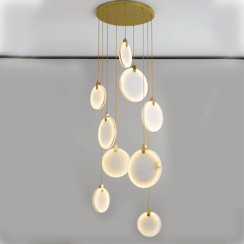 Alabaster Cuboid Dining Room Chandelier,Dining Room Chandelie-chandelier-Blushlighting-9-Lights 20"-Blushlighting
