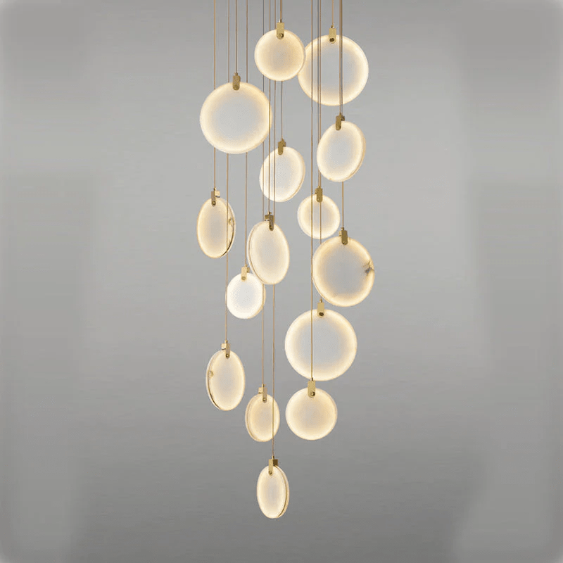 Alabaster Cuboid Dining Room Chandelier,Dining Room Chandelie-chandelier-Blushlighting-Blushlighting