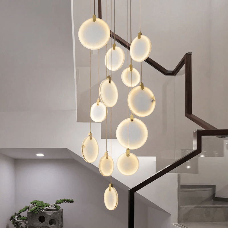 Alabaster Cuboid Dining Room Chandelier,Dining Room Chandelie-chandelier-Blushlighting-12-Lights 23"-Blushlighting