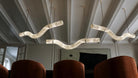 Alabaster Curved Chandelier - 51.25"WLacquered Burnished BrassBlushlighting
