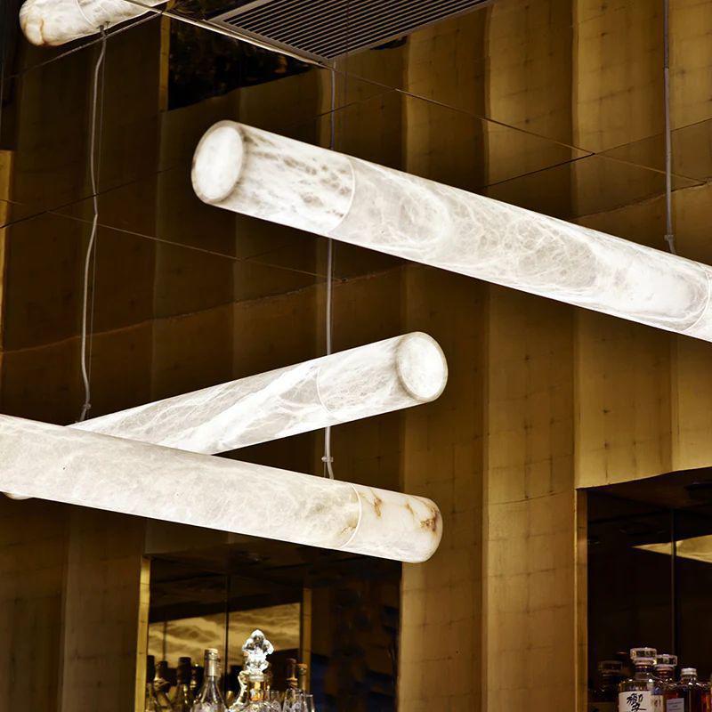 Alabaster Cylindrical Chandelier - 47.2''Blushlighting