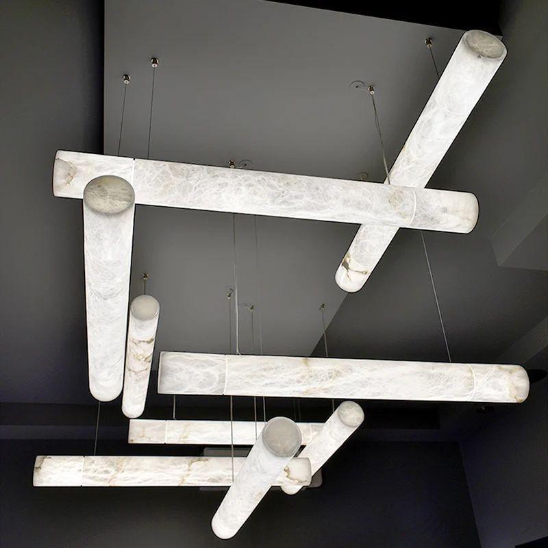 Alabaster Cylindrical Chandelier - 47.2''Blushlighting