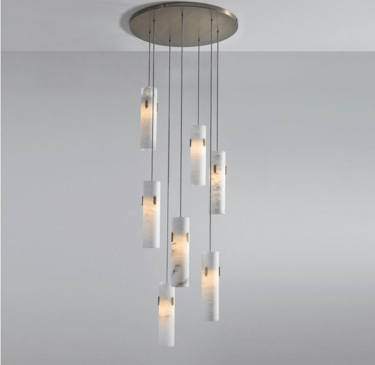 Alabaster Deco Cluster Chandelier - 12 - light ClusterBlushlighting