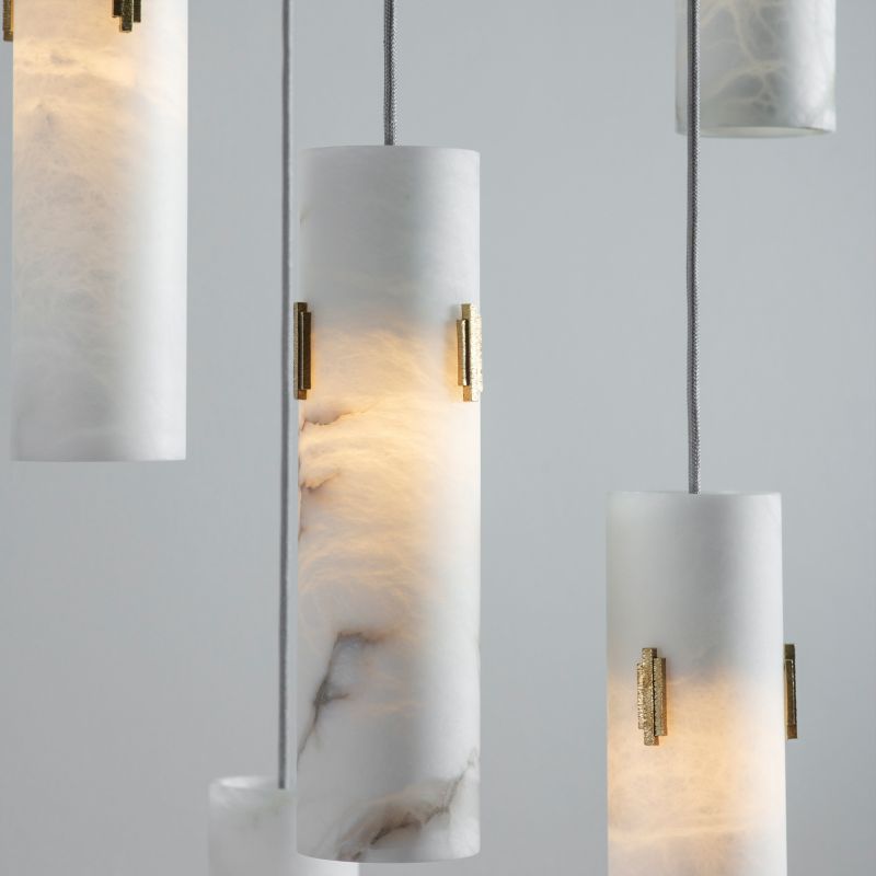Alabaster Deco Cluster Chandelier - 12 - light ClusterBlushlighting