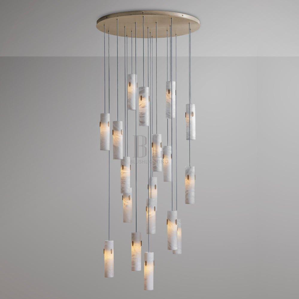 Alabaster Deco Cluster Chandelier-Chandelier-Blushlighting-18-Light Cluster-Blushlighting