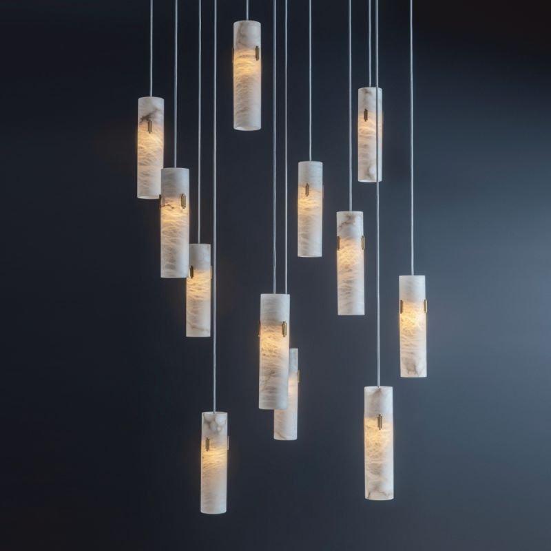 Alabaster Deco Cluster Chandelier-Chandelier-Blushlighting-12-Light Cluster-Blushlighting