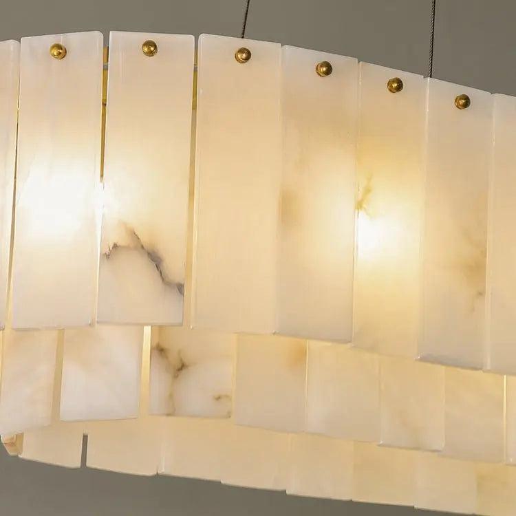 Alabaster Dining Room Round Chandelier Lighting - Blushlighting