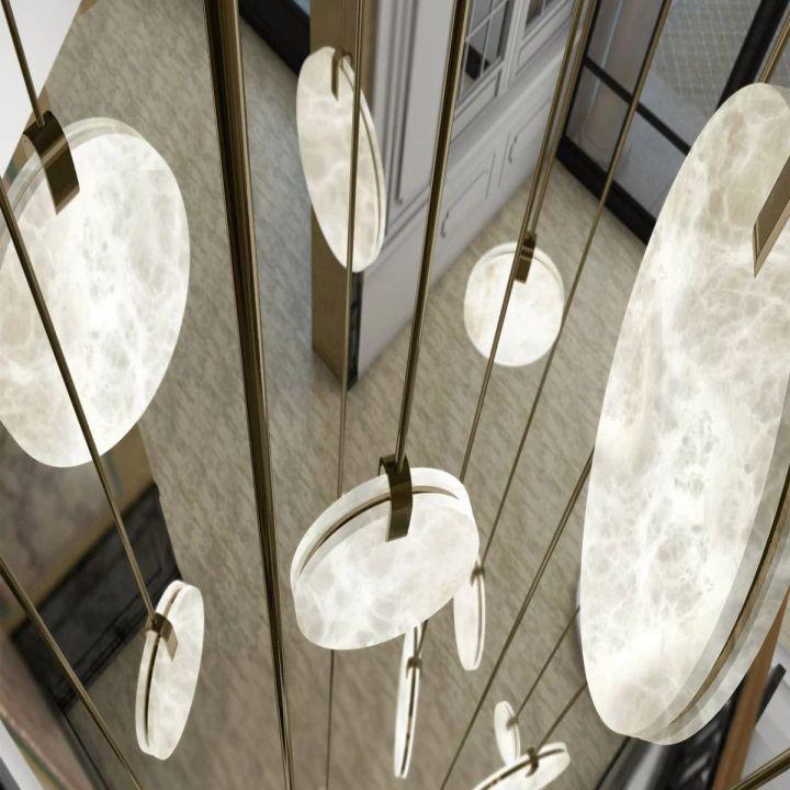 Alabaster Disc Pendant Light-Pendant for living room,Pendant for kitchen,Pendant for bathrooms,Pendant for bedrooms,Pendant for foyer,Pendant for stairways,Pendant for dining room-Blushlighting