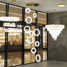 Alabaster Duplex Staircase Chandelier Light - 1LightsBlushlighting