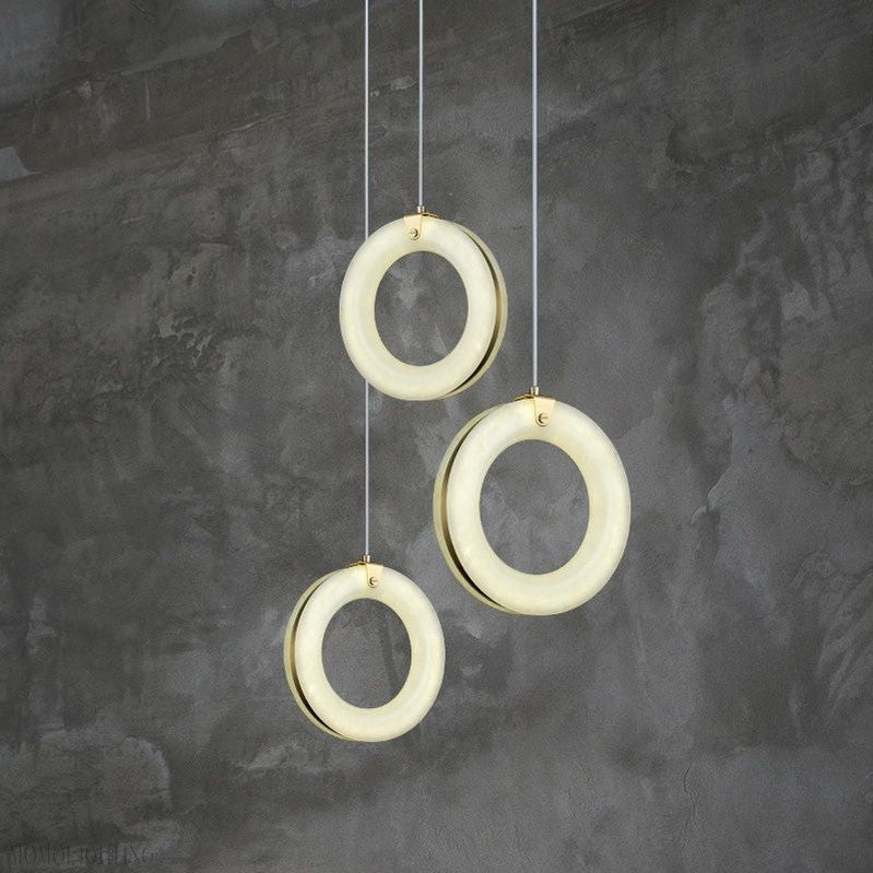 Alabaster Duplex Staircase Chandelier Light - 1LightsBlushlighting