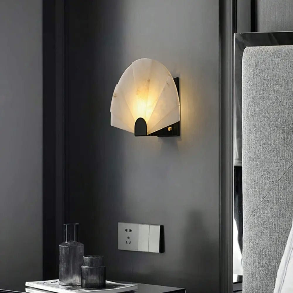 Alabaster Fan Wall Sconces - Blushlighting