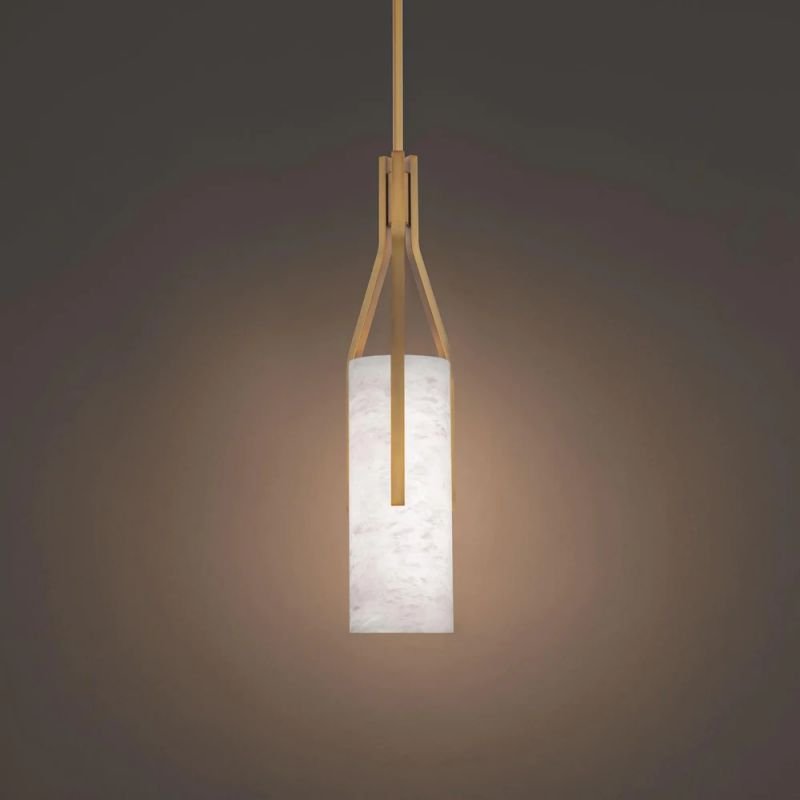 Alabaster Firenze 22in LED Pendant - BrassBlushlighting
