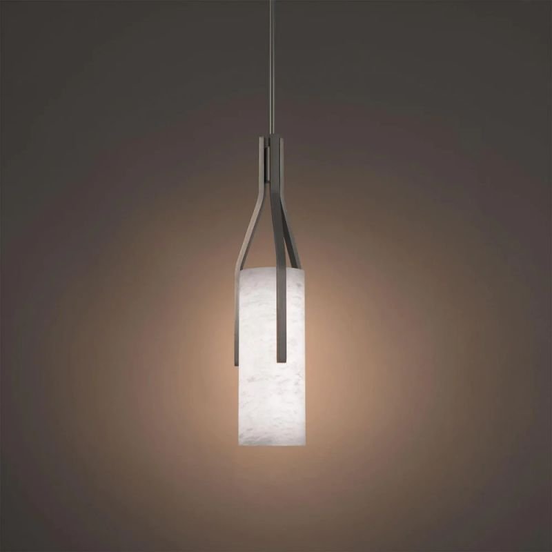 Alabaster Firenze 22in LED Pendant - Antique NickelBlushlighting