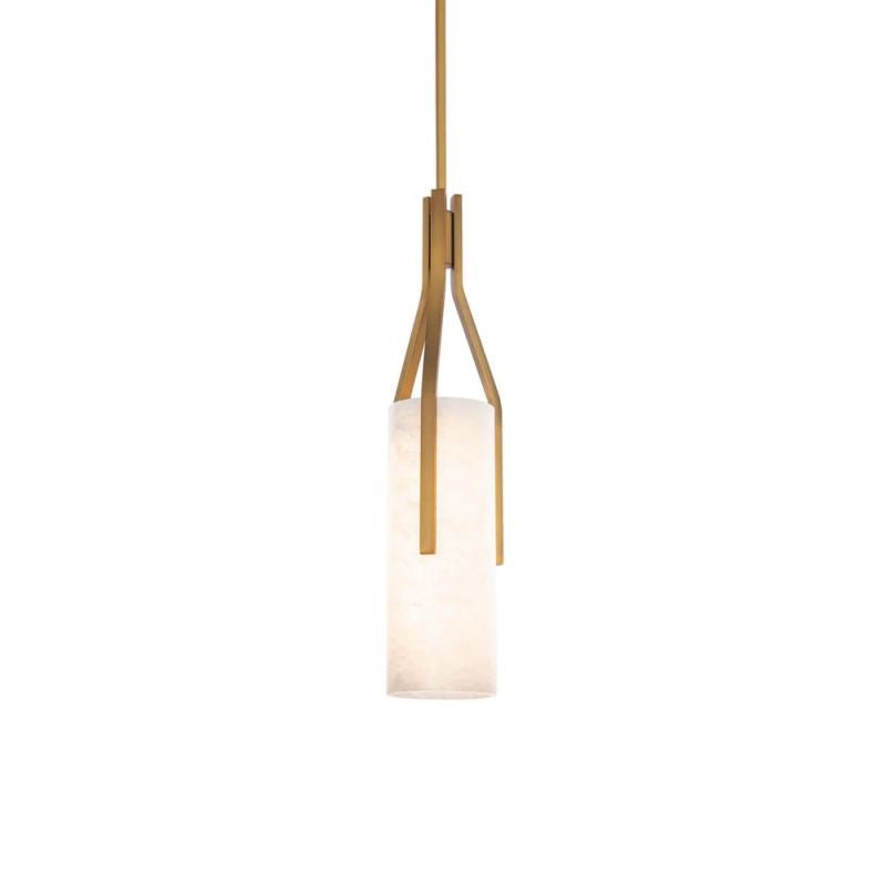 Alabaster Firenze 22in LED Pendant - BrassBlushlighting