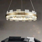 Alabaster Flakes Round/Oval Chandelier-NORMAL-31" D-Blushlighting
