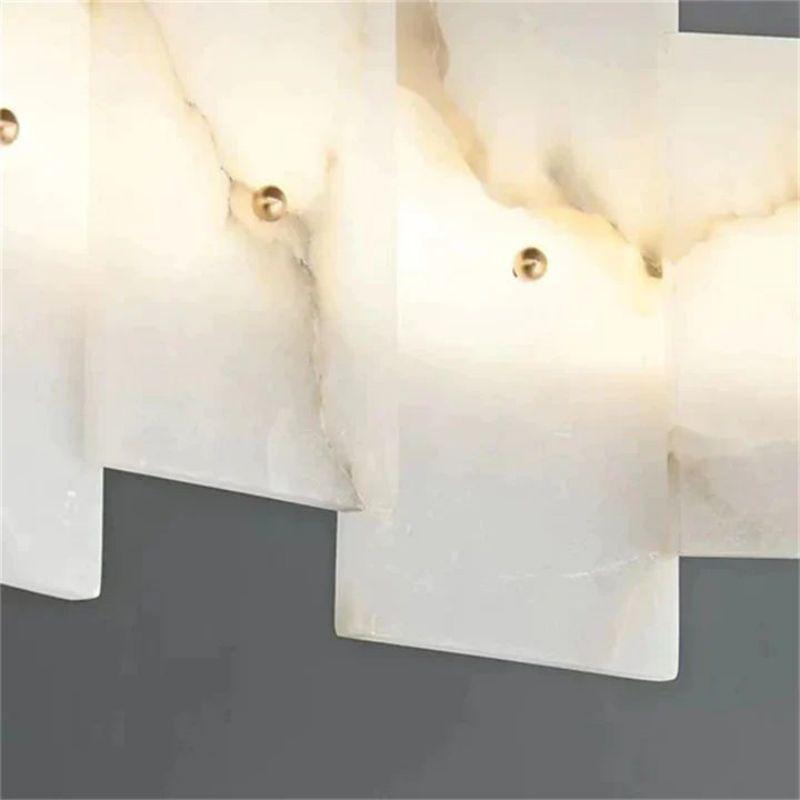 Alabaster Flakes Round/Oval Chandelier-NORMAL-Blushlighting