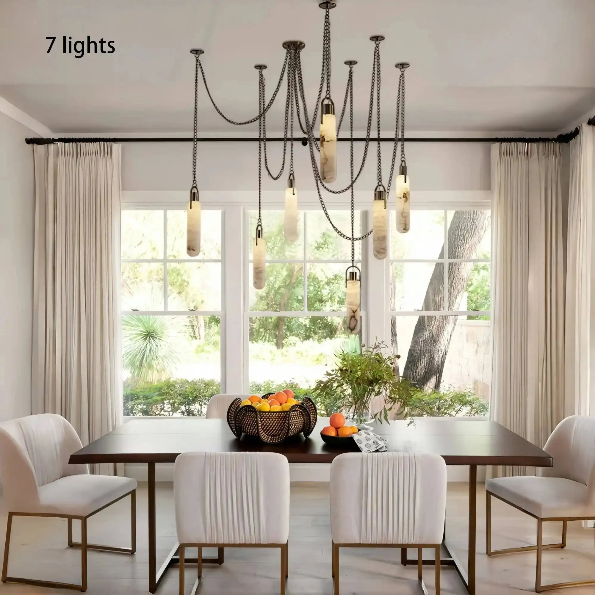 Alabaster Flint 1/2/3/5/7/9/12/15 - Light LED Multi - Drop Pendant - 9 lightsBlushlighting