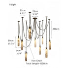 Alabaster Flint 1/2/3/5/7/9/12/15 - Light LED Multi - Drop Pendant - 9 lightsBlushlighting