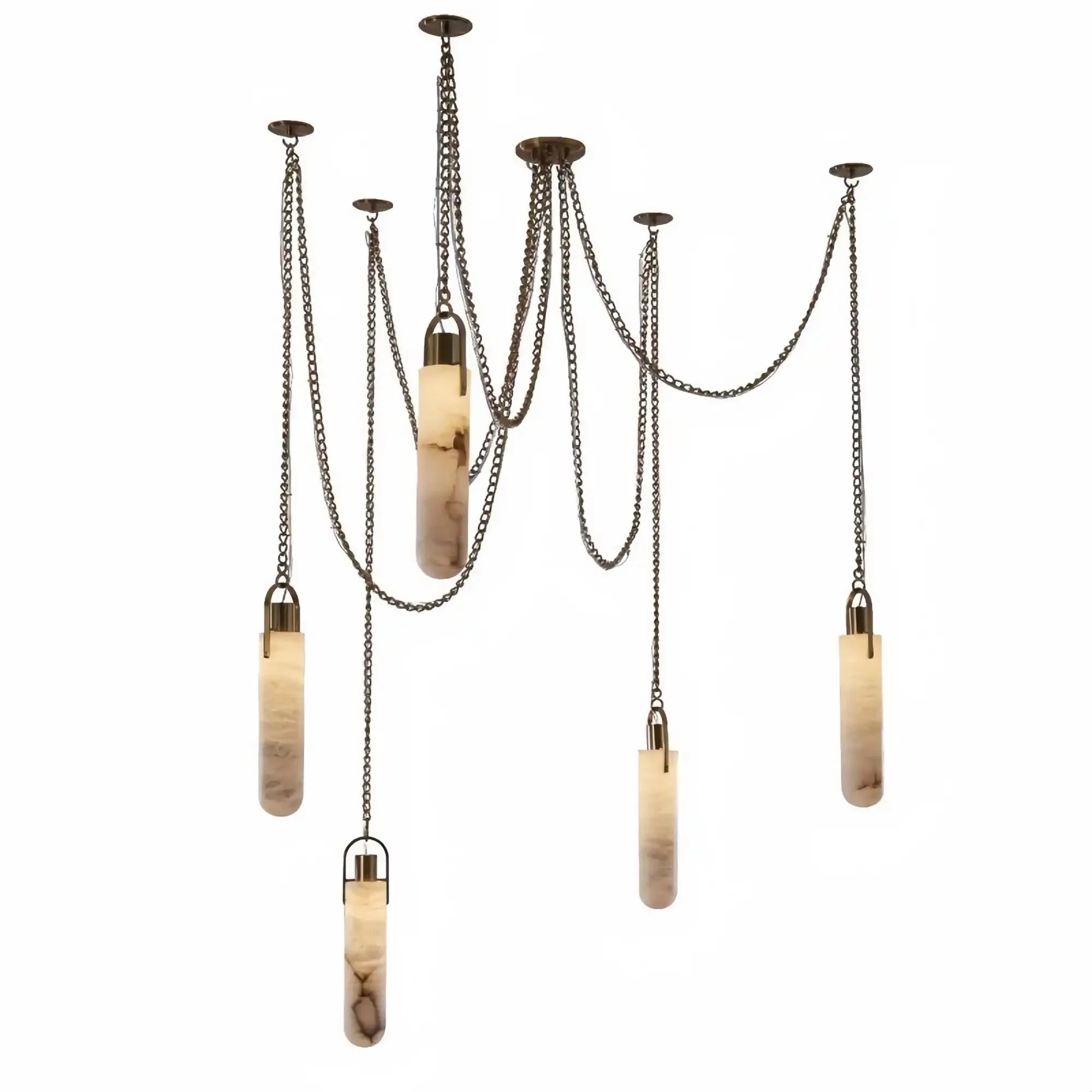 Alabaster Flint 1/2/3/5/7/9/12/15 - Light LED Multi - Drop Pendant - 5 lightsBlushlighting