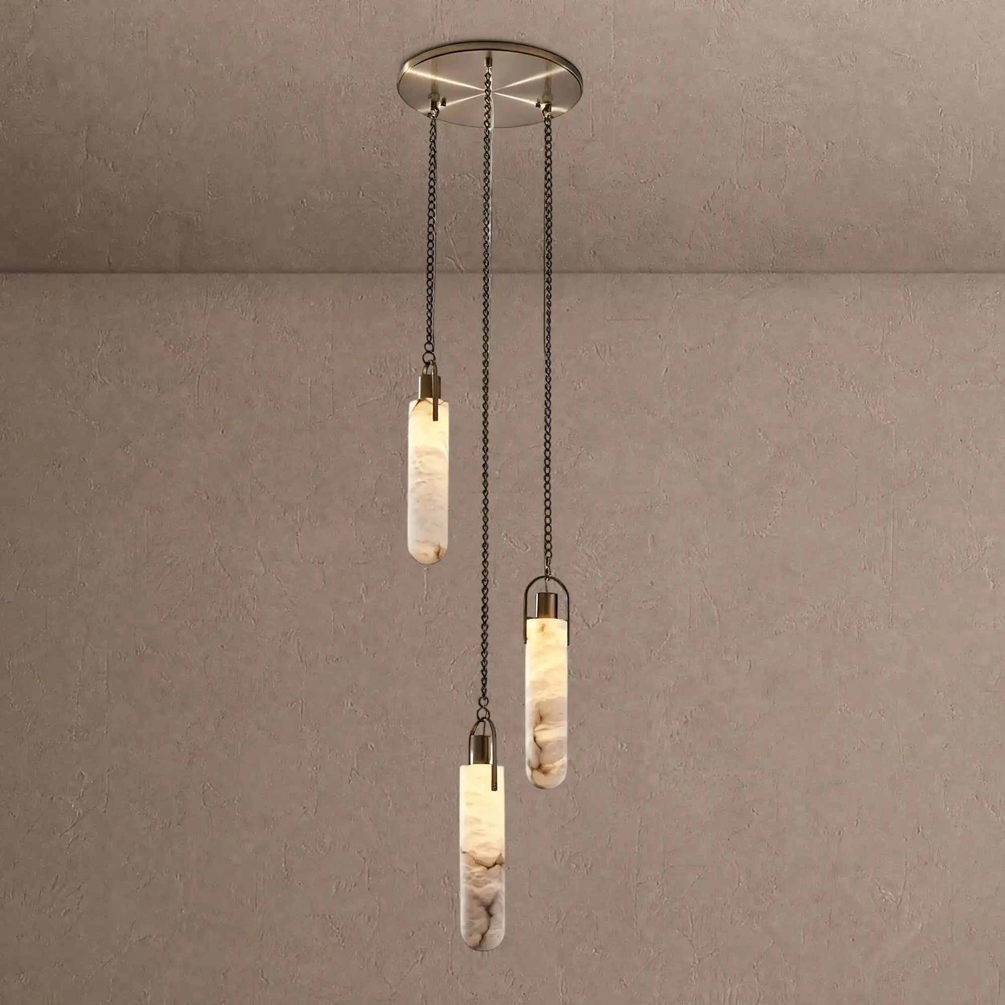 Alabaster Flint 3 light Additions Multi Light Staircase Pendant - Blushlighting