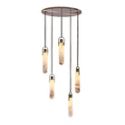 Alabaster Flint Additions Multi Light Pendant, Round Chandelier For staircase, Hallway - Blushlighting