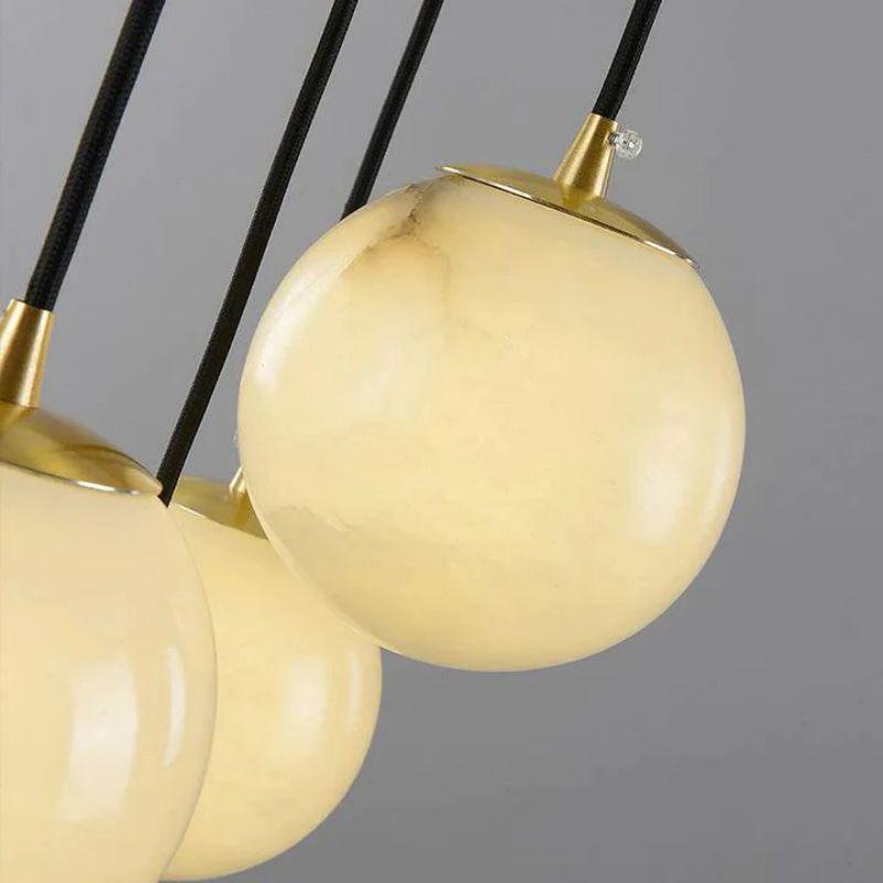 Alabaster Global Pendant Chandelier For Staircase, Spiral Global Pendant-NORMAL-Blushlighting
