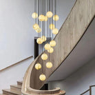 Alabaster Global Pendant Chandelier For Staircase, Spiral Global Pendant-NORMAL-Blushlighting