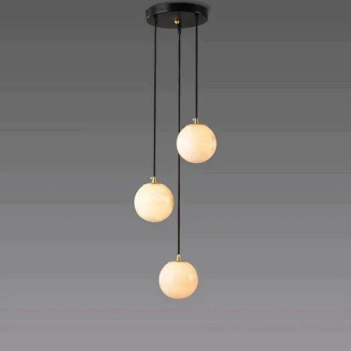 Alabaster Global Wavy Chandelier - 3 LightsBlushlighting