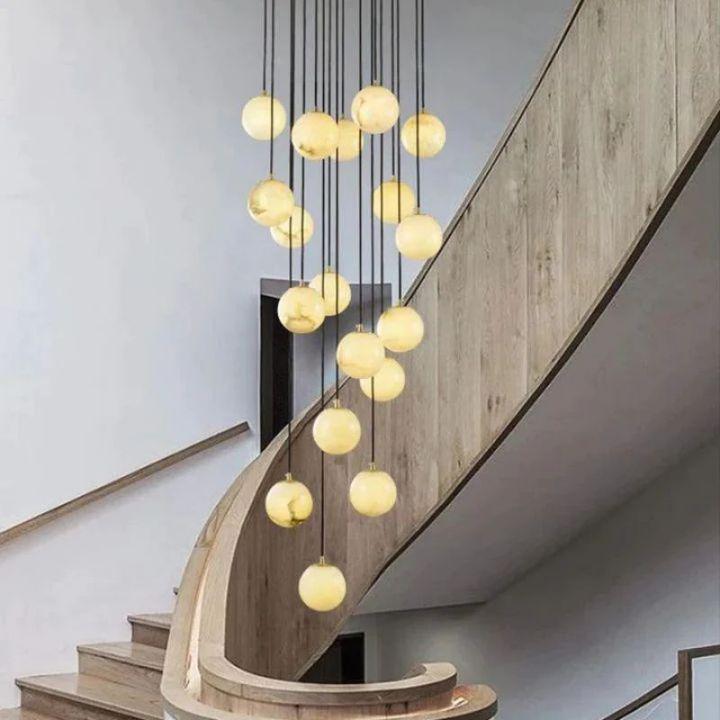 Alabaster Global Wavy Chandelier - 3 LightsBlushlighting