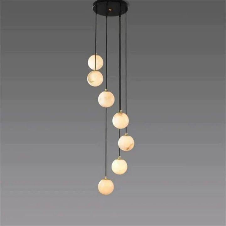 Alabaster Global Wavy Chandelier - 7 LightsBlushlighting