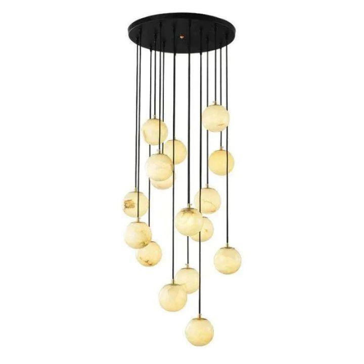 Alabaster Global Wavy Chandelier-chandeliers for dining room,chandeliers for stairways,chandeliers for foyer,chandeliers for bedrooms,chandeliers for kitchen,chandeliers for living room-16 Lights-Blushlighting