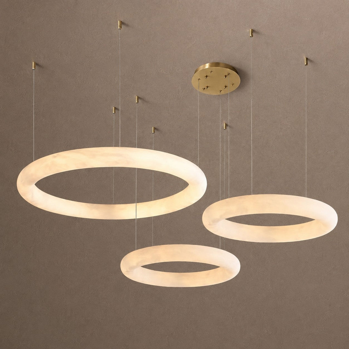 Alabaster Globle Round Chandelier - D 48"Blushlighting