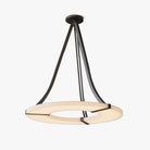 Alabaster Halo Pendant Light – Black & White LED Chandelier - ∅ 23.6″ x H 19.7″Warm LightBlack&WhiteBlushlighting