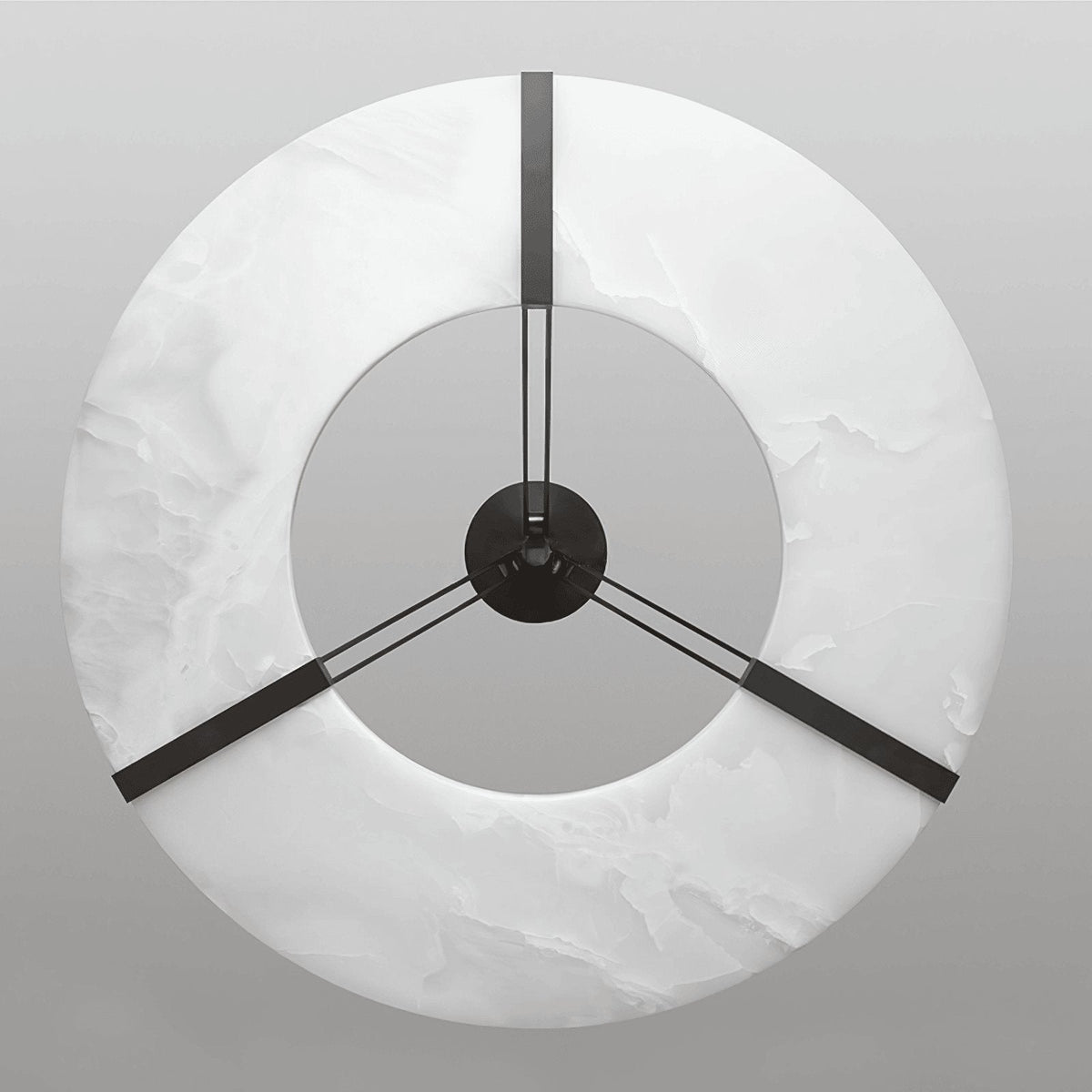 Alabaster Halo Pendant Light – Black & White LED Chandelier - ∅ 23.6″ x H 19.7″Warm LightBlack&WhiteBlushlighting
