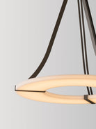 Alabaster Halo Pendant Light – Black & White LED Chandelier - ∅ 23.6″ x H 19.7″Warm LightBlack&WhiteBlushlighting