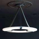 Alabaster Halo Pendant Light – Black & White LED Chandelier - ∅ 23.6″ x H 19.7″Warm LightBlack&WhiteBlushlighting
