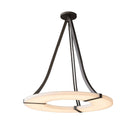 Alabaster Halo Pendant Light – Black & White LED Chandelier - ∅ 23.6″ x H 19.7″Warm LightBlack&WhiteBlushlighting