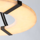 Alabaster Halo Pendant Light – Black & White LED Chandelier - ∅ 23.6″ x H 19.7″Warm LightBlack&WhiteBlushlighting