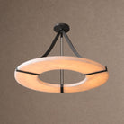 Alabaster Halo Pendant Light – Black & White LED Chandelier - ∅ 23.6″ x H 19.7″Warm LightBlack&WhiteBlushlighting