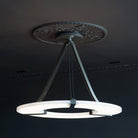 Alabaster Halo Pendant Light – Black & White LED Chandelier - ∅ 23.6″ x H 19.7″Warm LightBlack&WhiteBlushlighting