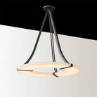 Alabaster Halo Pendant Light – Black & White LED Chandelier - ∅ 23.6″ x H 19.7″Warm LightBlack&WhiteBlushlighting