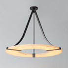 Alabaster Halo Pendant Light – Black & White LED Chandelier - ∅ 23.6″ x H 19.7″Warm LightBlack&WhiteBlushlighting