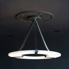 Alabaster Halo Pendant Light – Black & White LED Chandelier - ∅ 23.6″ x H 19.7″Warm LightBlack&WhiteBlushlighting