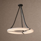 Alabaster Halo Pendant Light – Black & White LED Chandelier - ∅ 23.6″ x H 19.7″Warm LightBlack&WhiteBlushlighting