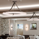 Alabaster Halo Pendant Light – Black & White LED Chandelier - ∅ 23.6″ x H 19.7″Warm LightBlack&WhiteBlushlighting